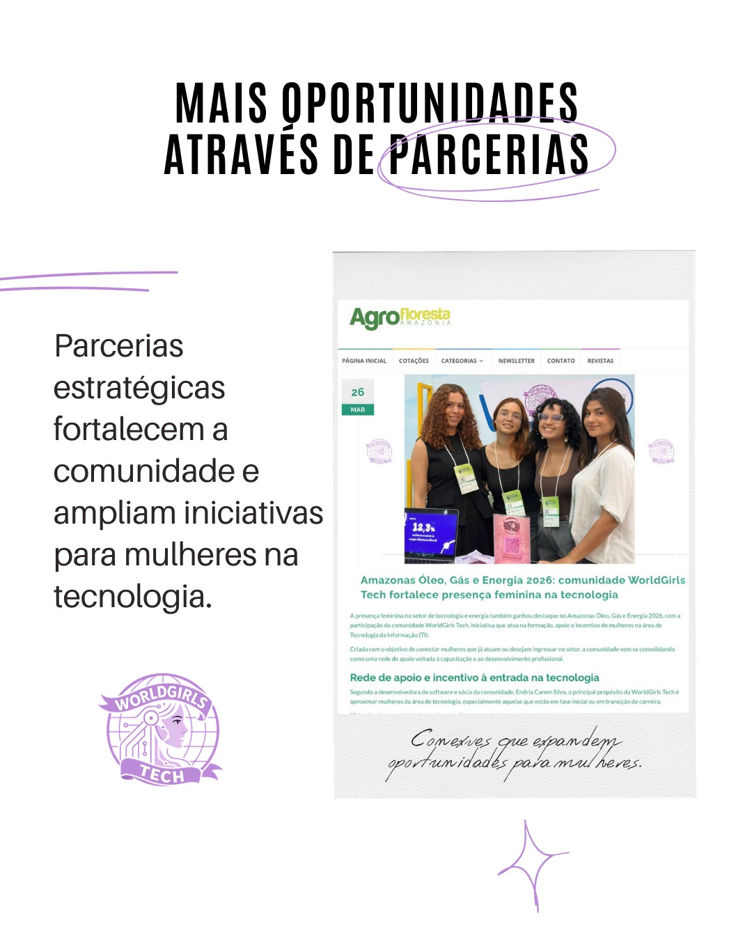 Mais oportunidades através de parcerias